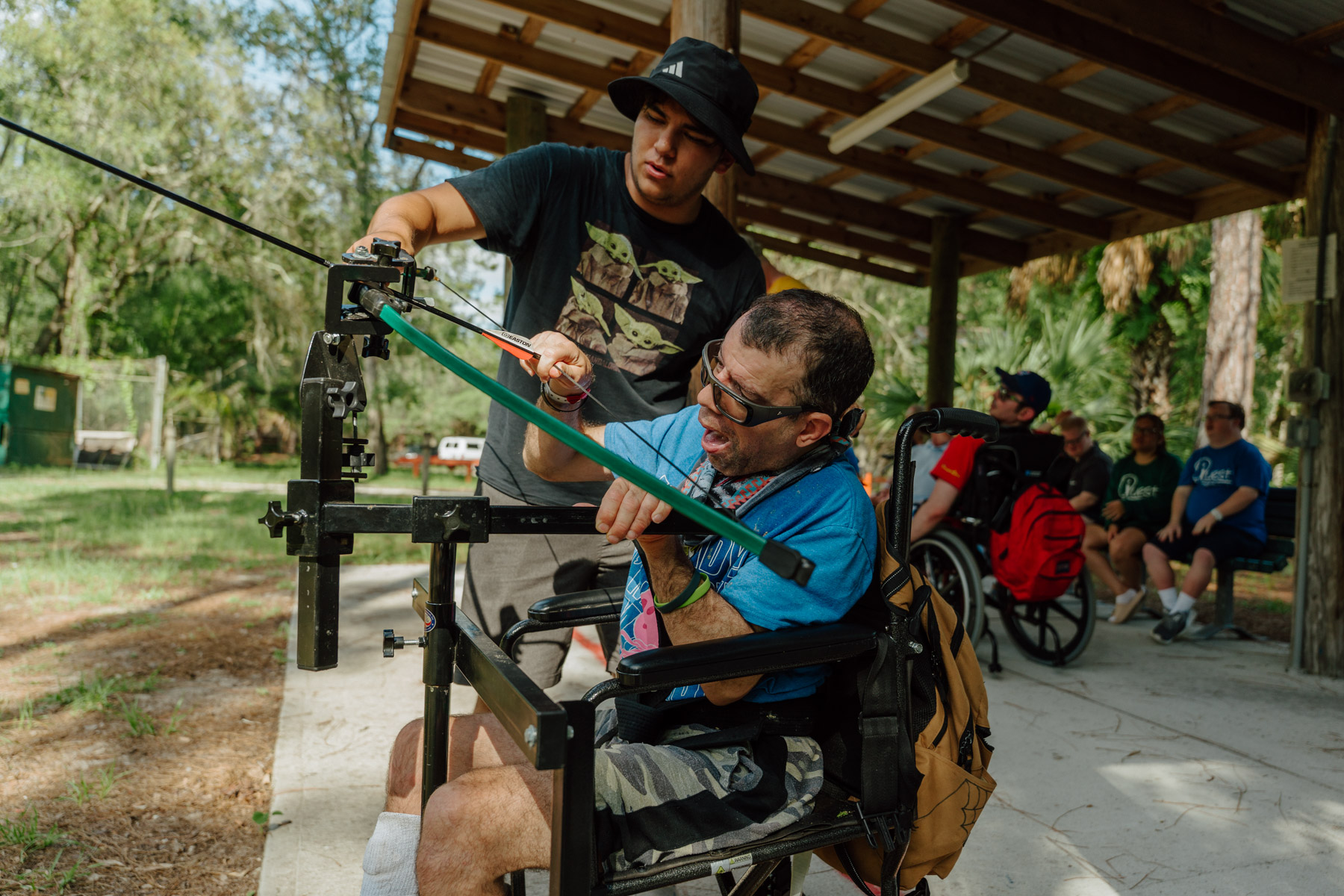 Two campers performing at the talent show at Camp Thunderbird 2025