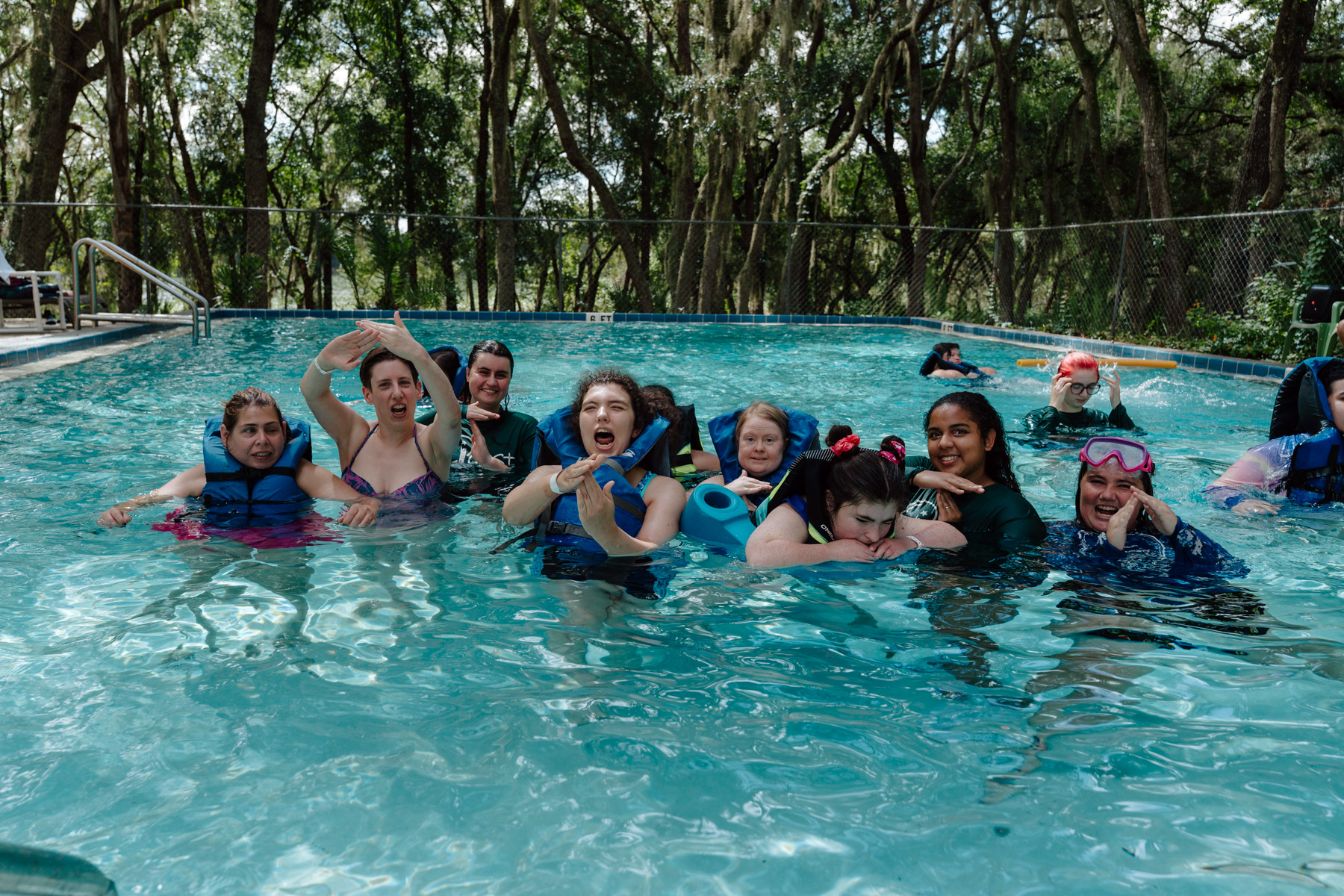 Two campers performing at the talent show at Camp Thunderbird 2025