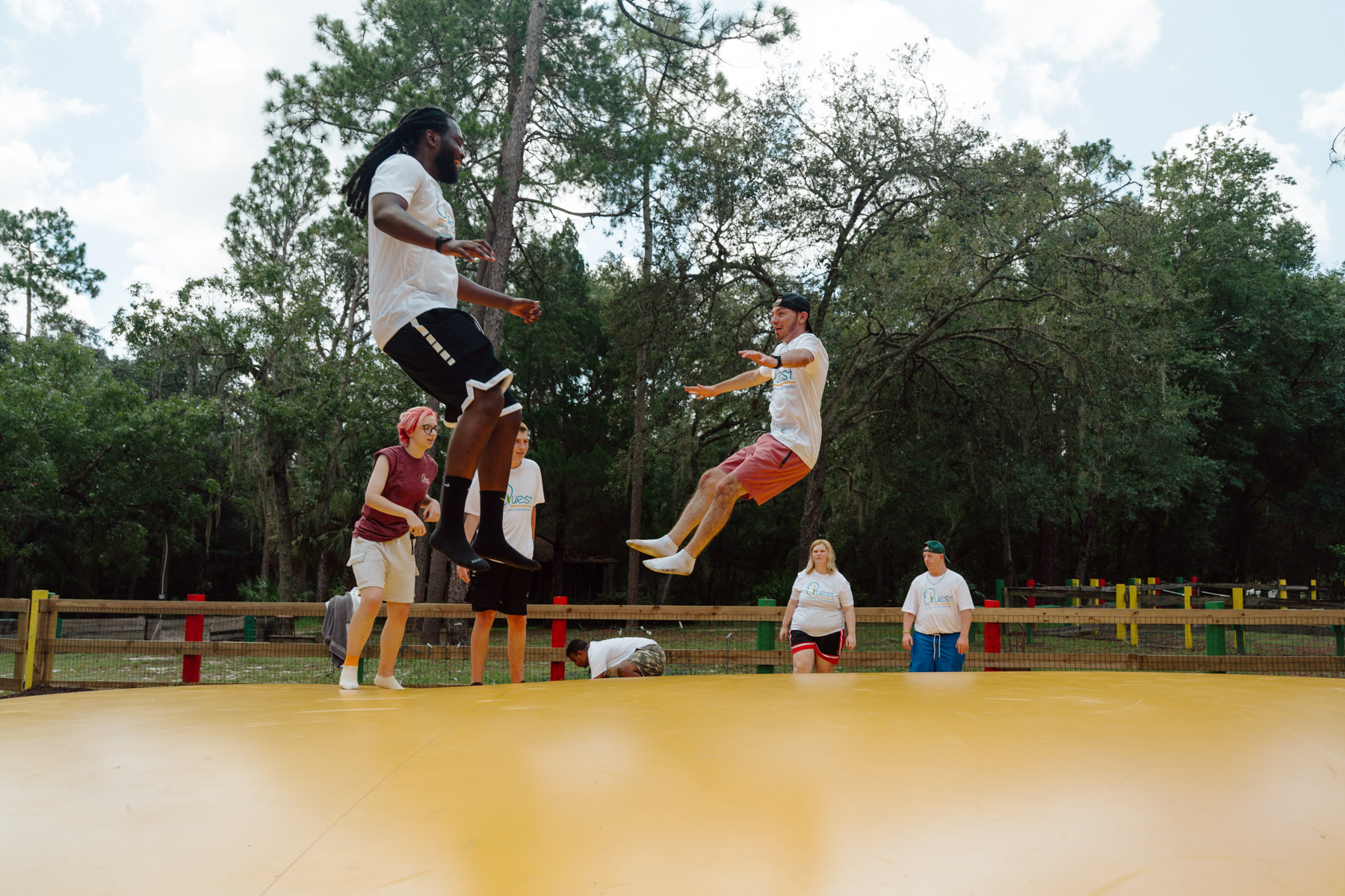 Two campers performing at the talent show at Camp Thunderbird 2025
